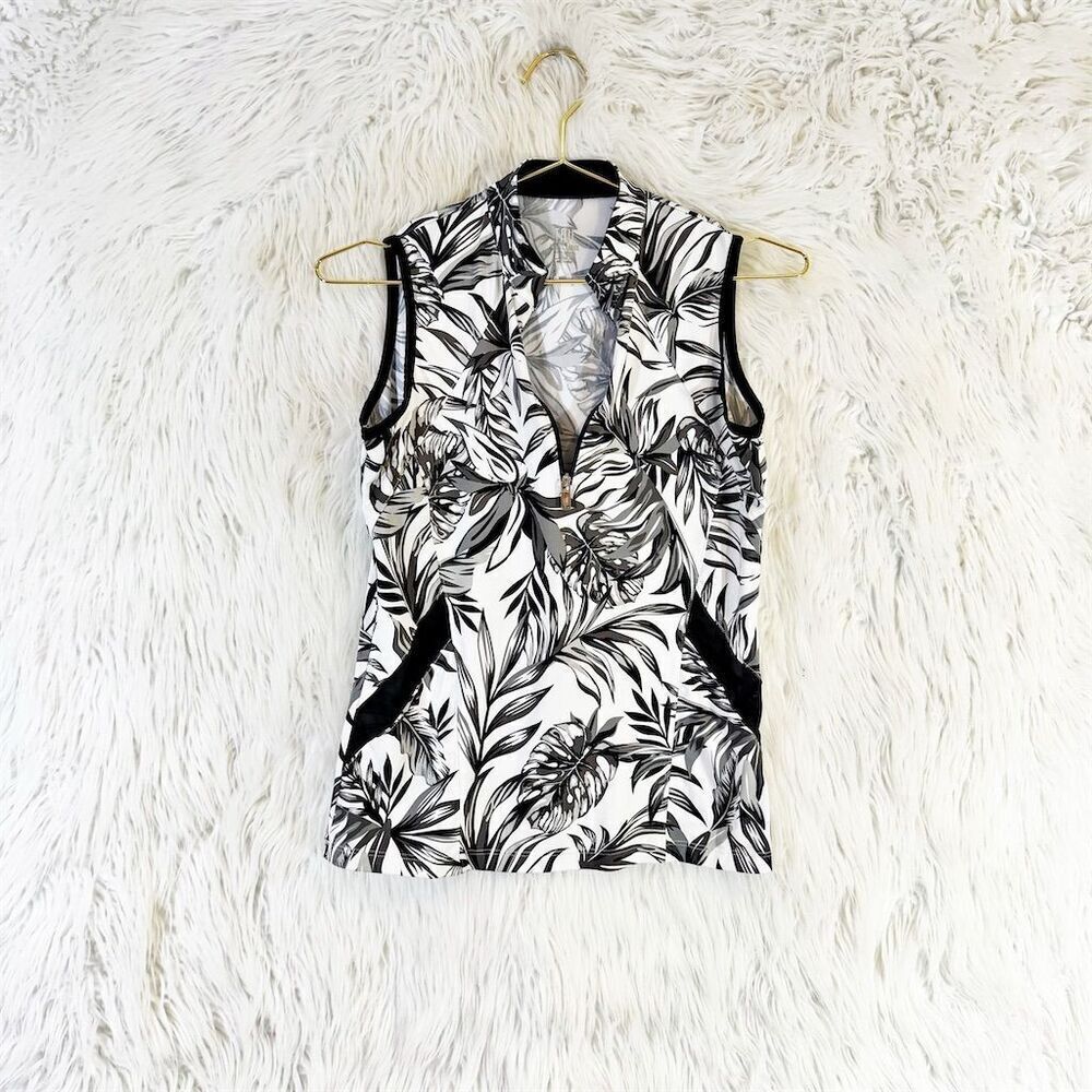 Tail White Label Black Floral Sleeveless Blouse Casual